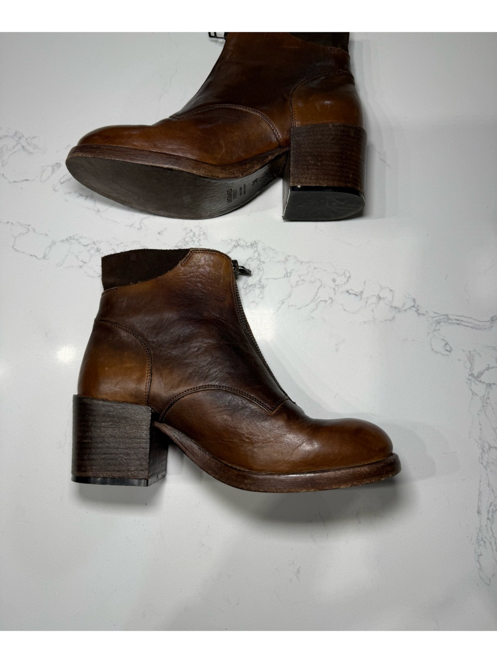 UNTAMED STREET BERKELEY burnt-caramel ankle boots 38 - Picture 13 of 16